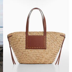 MANGO LARGE WEAVE BASKET BAG - NEW W/TAGS